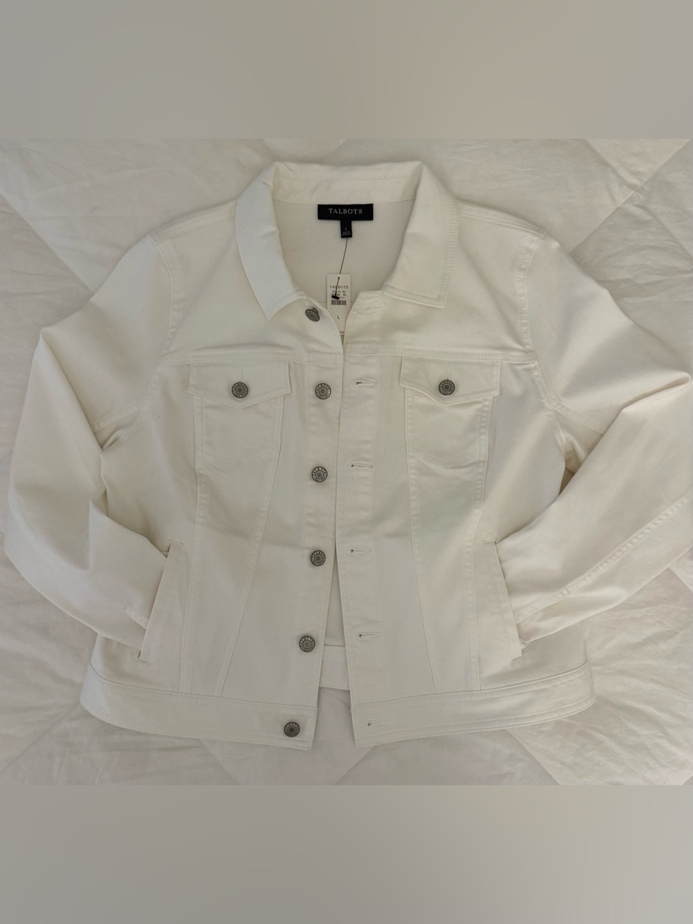 Talbots White Denim Button-Up Jacket - Picture 7 of 13